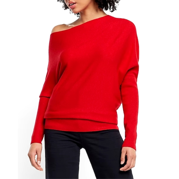 Express Sweaters Express Ultra Soft Off The Shoulder Banded Sweater